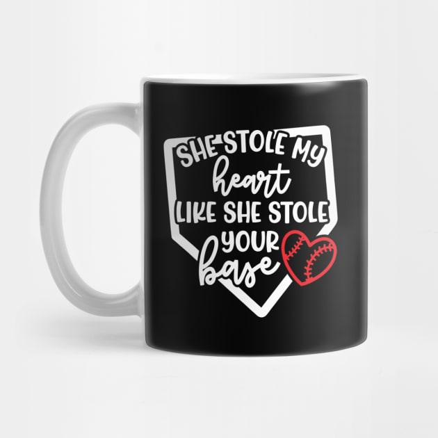 She Stole My Heart Like She Stole Your Base Softball Mom Cute Funny by GlimmerDesigns